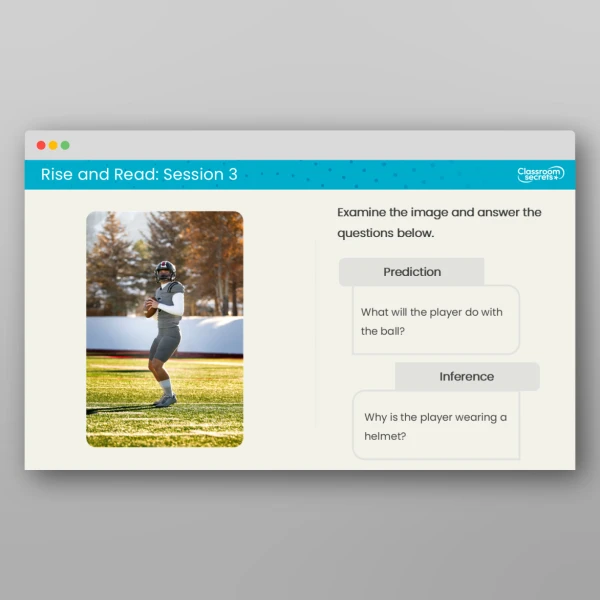 An image of the Rise and Read American Football Resource