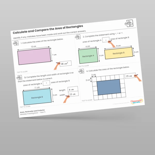 An image of the Area, Perimeter and Volume Mistake Investigators Resource