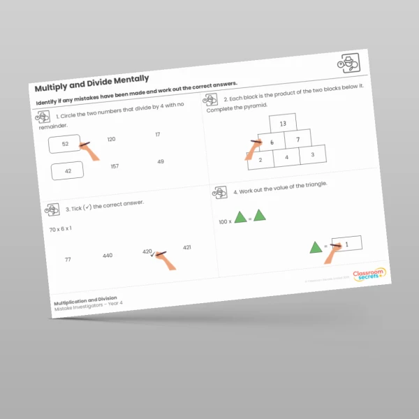An image of the Multiplication and Division Mistake Investigators Resource