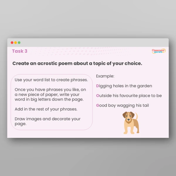 An image of the Acrostic Poems Activity Resource