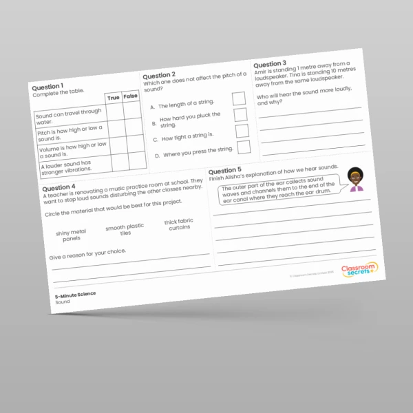 An image of the Sound 5-Minute Science Resource