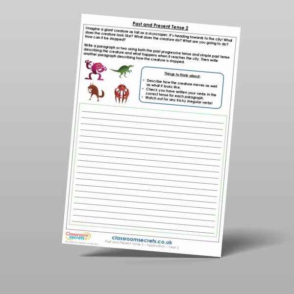 An image of the Past and Present Tense 2 Application Resource