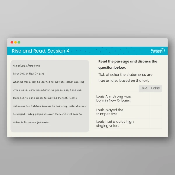 An image of the Rise and Read Louis Armstrong Resource
