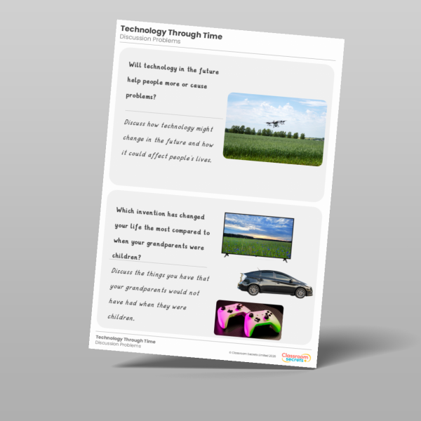 Technology Examples Ks1 KS1 Technology Through Time Discussion Problems Resource | Classroom ...