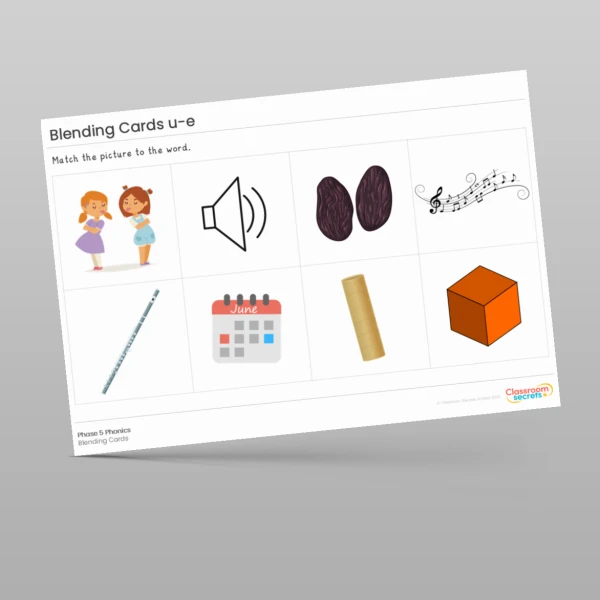 An image of the Blending Cards: u-e Resource