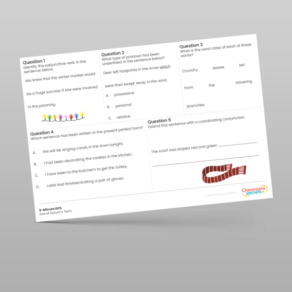 An image of the 5-Minute GPS End of Autumn Term Resource