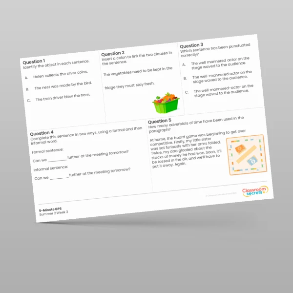 An image of the 5-Minute GPS Summer 2 Week 3 Resource