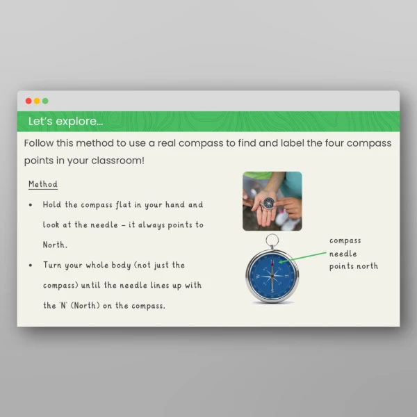 An image of the Using a Compass Geography Fieldwork PPT Resource
