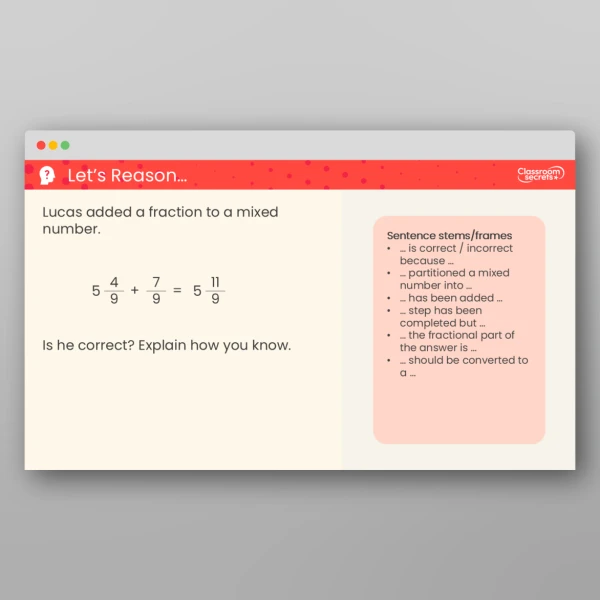 An image of the Add to a Mixed Number Teaching PPT Resource