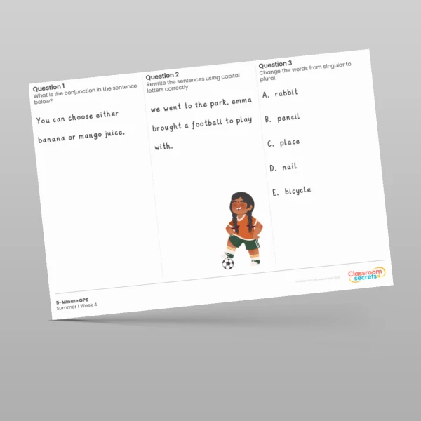 An image of the 5-Minute GPS Summer 1 Week 4 Resource