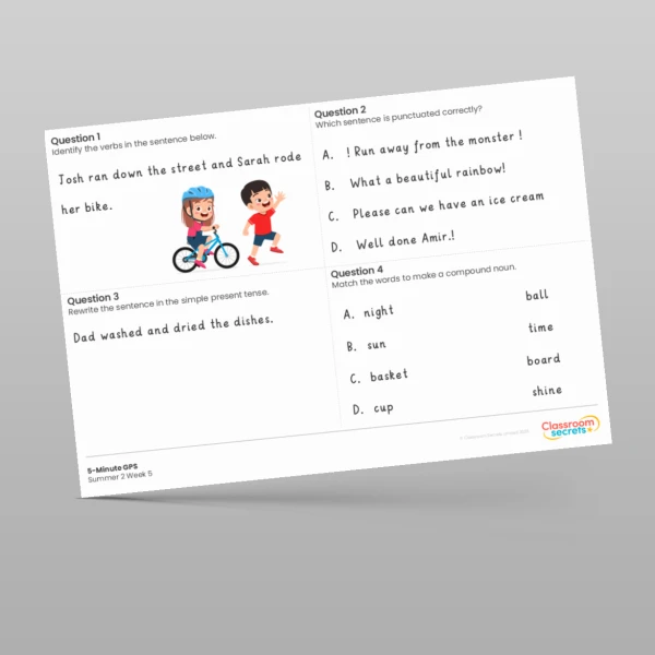An image of the 5-Minute GPS Summer 2 Week 5 Resource