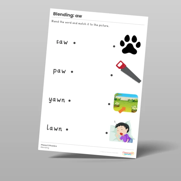 An image of the Phonics Blending Activities aw Resource