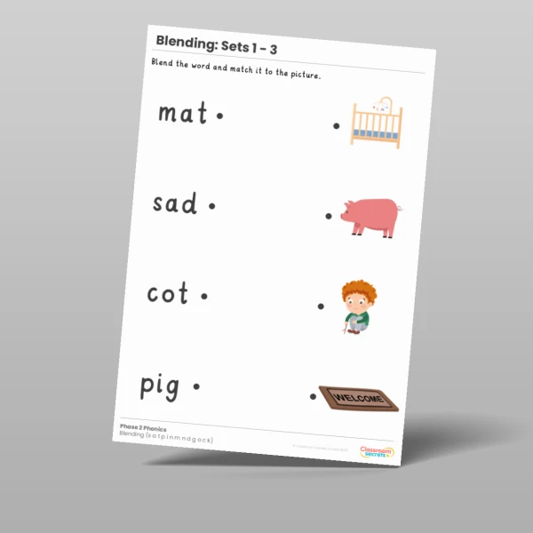 An image of the Phonics Blending Activities: Sets 1 - 3 Resource