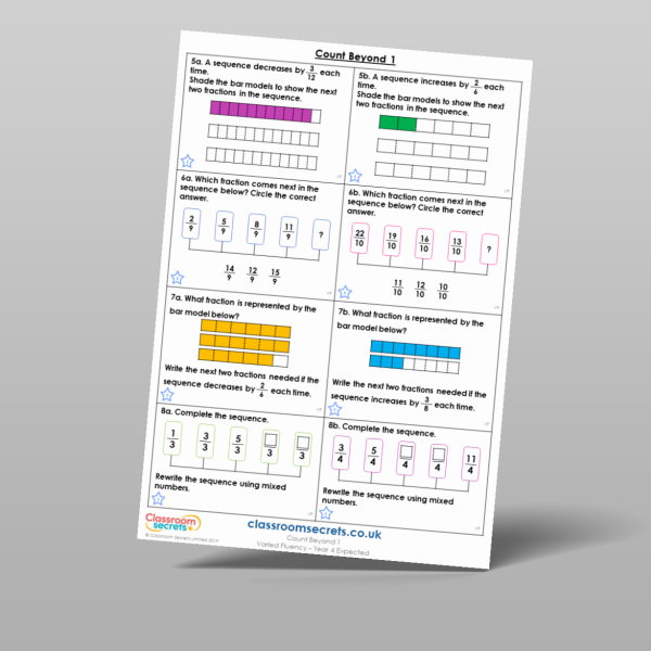 Year 4 Count Beyond 1 Varied Fluency Resource | Classroom Secrets