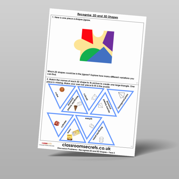 Year 2 Recognise 2d And 3d Shapes Discussion Problem 2 Resource ...