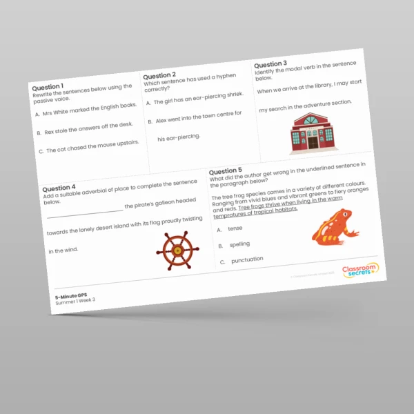 An image of the 5-Minute GPS Summer 1 Week 3 Resource