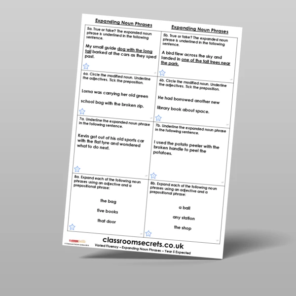 An image of the Expanding Noun Phrases Varied Fluency Resource