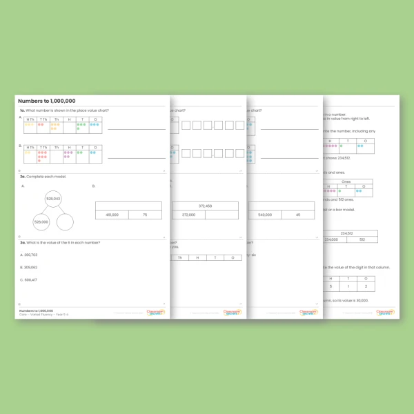 Year 5 Numbers to 1,000,000 Place Value Varied Fluency