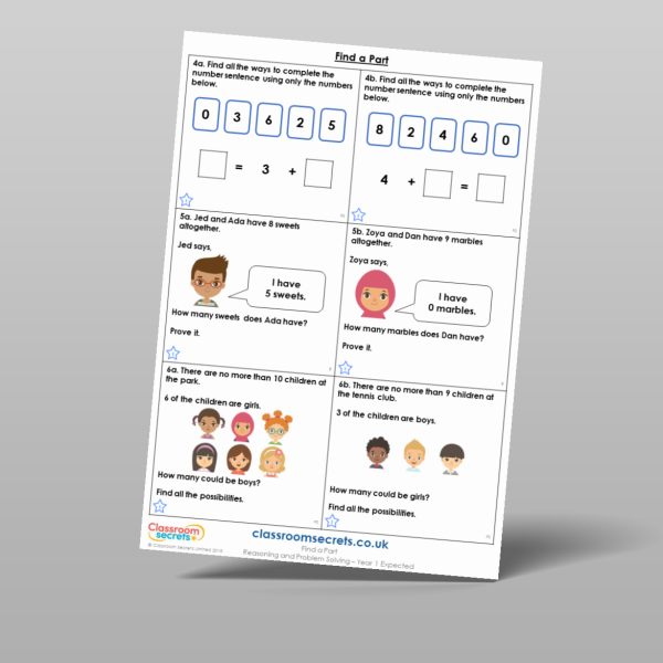 Year 1 Find A Part Reasoning And Problem Solving Resource | Classroom ...
