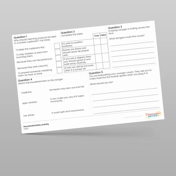 An image of the Household Safety Activity Resource