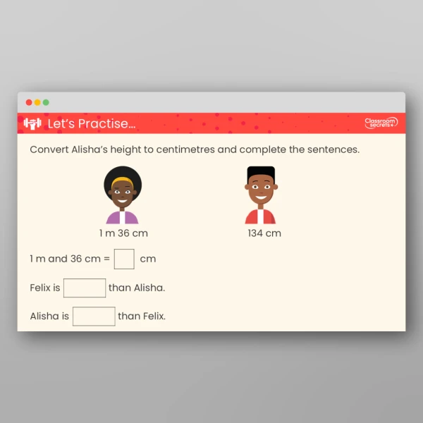 An image of the Compare Lengths Teaching PPT Resource