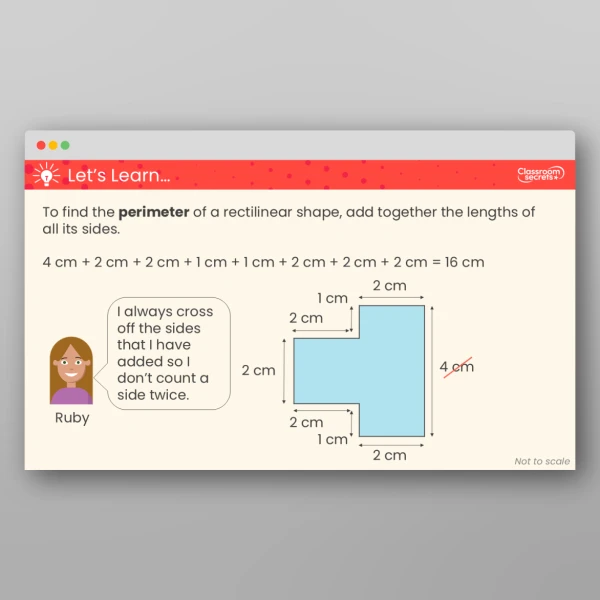 An image of the Perimeter of Rectilinear Shapes Teaching PPT Resource