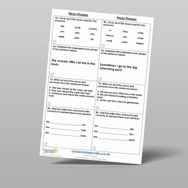 An image of the Noun Phrases Varied Fluency Resource