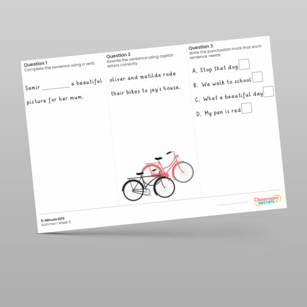 An image of the 5-Minute GPS Summer 1 Week 5 Resource