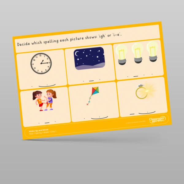 An image of the Spring 1 Week 3 Wake Up and Work Resource