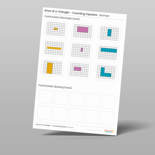 An image of the Area of a Triangle - Counting Squares Tutor Game Resource