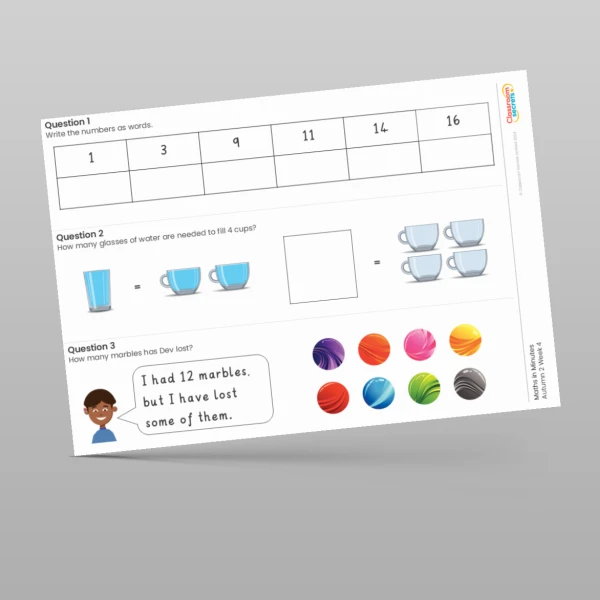 An image of the Autumn 2 Week 4 Maths in Minutes Resource