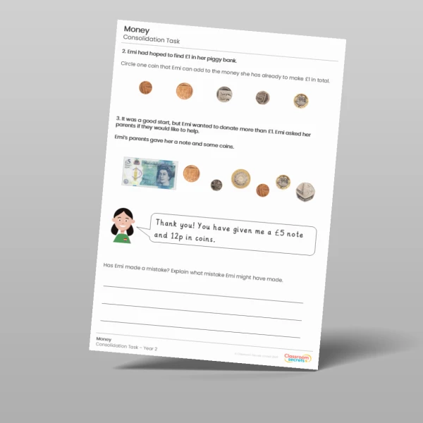 An image of the Money Consolidation Task Resource