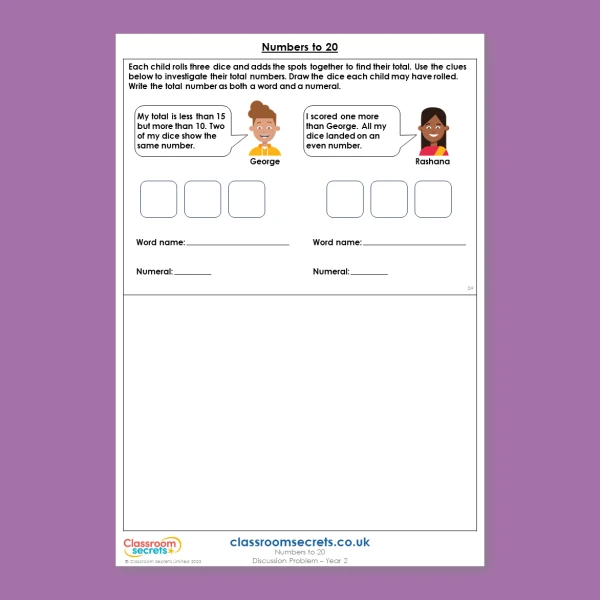 Year 2 Numbers to 20 Place Value Deeper Reasoning Discussion Problem