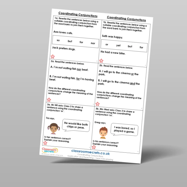 An image of the Coordinating Conjunctions Application and Reasoning Resource