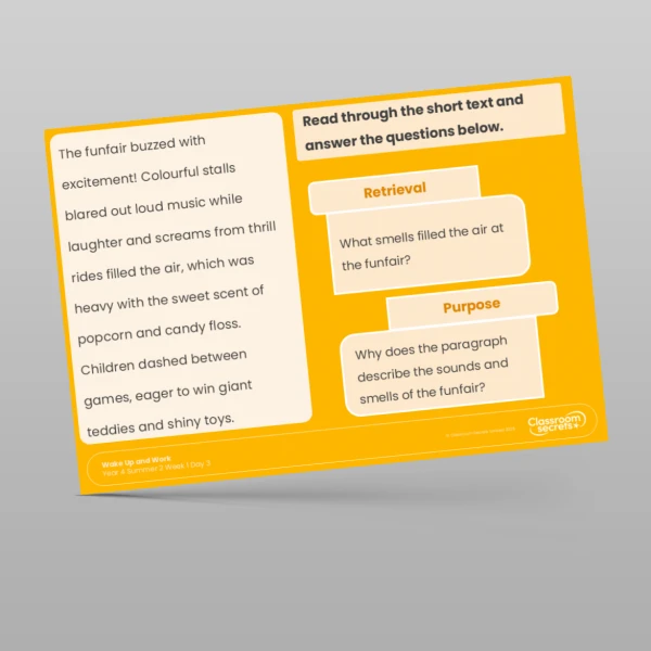 An image of the Summer 2 Week 1 Wake Up and Work Resource