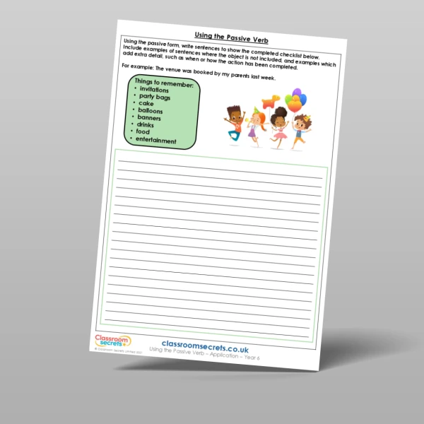 An image of the Using the Passive Verb Application Resource