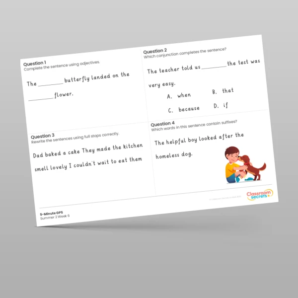 An image of the 5-Minute GPS Summer 2 Week 6 Resource