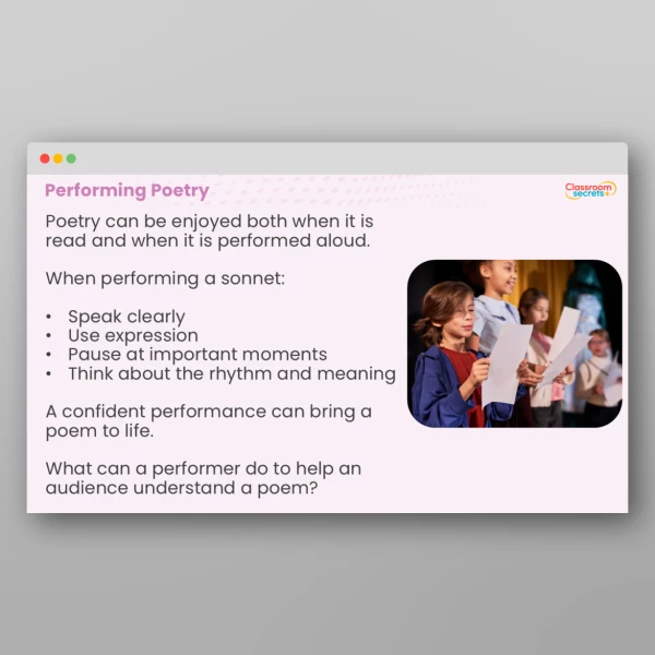 An image of the KS2 Sonnets Activity Resource