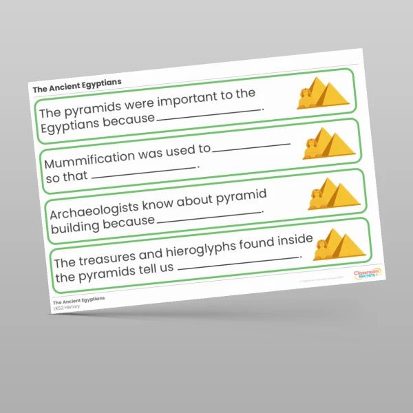 An image of the The Ancient Egyptians Stem Sentences Resource