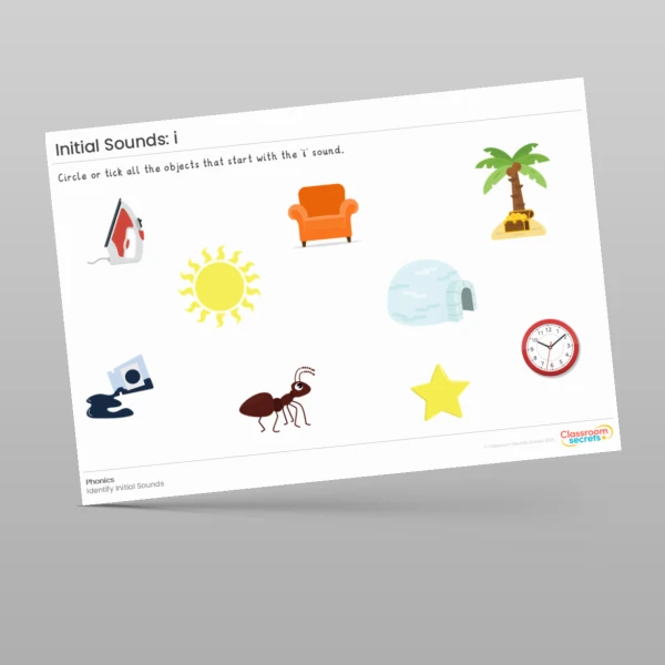 An image of the Initial Sounds Worksheets: Sets 1 - 2 Resource