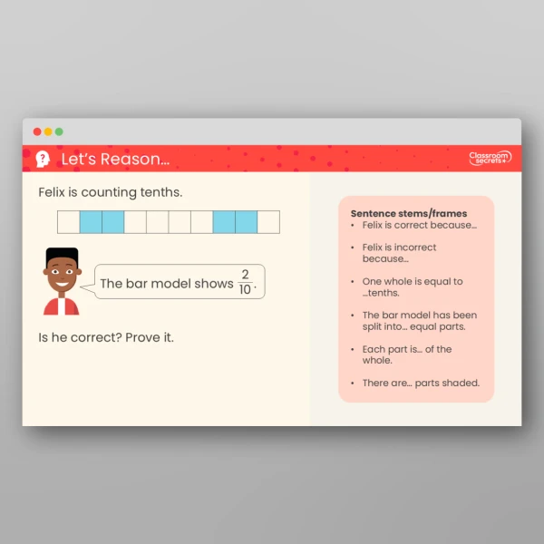 An image of the Free Tenths as Fractions Teaching PPT Resource