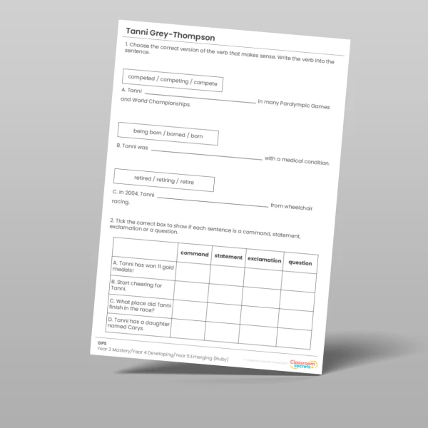 An image of the Tanni Grey-Thompson Ruby Guided Reading Pack Resource