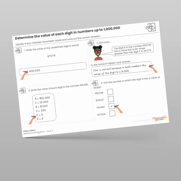 An image of the Place Value Mistake Investigators Resource