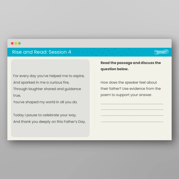 An image of the Rise and Read Father's Day Resource