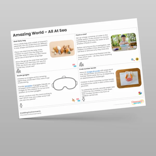 An image of the Amazing World - All At Sea Provision Enhancements Resource