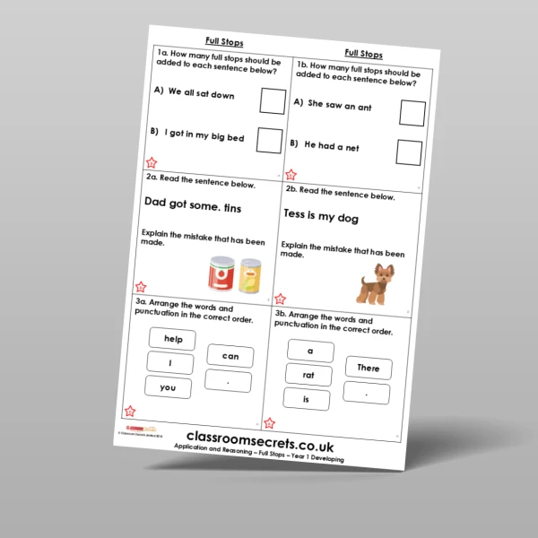 An image of the Full Stops Application and Reasoning Resource