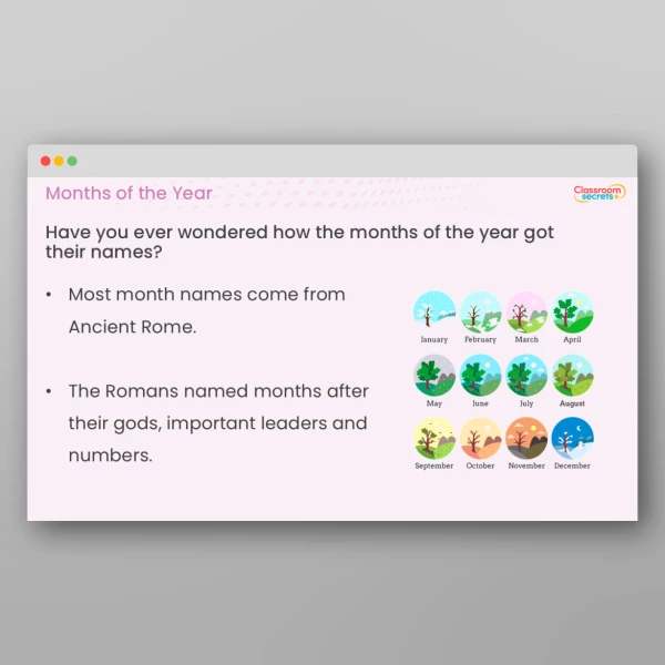 An image of the Months of the Year Whole School Assembly Resource