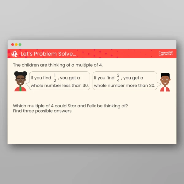 An image of the Reasoning with Fractions of an Amount Teaching PPT Resource