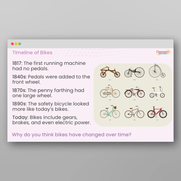 An image of the The History of Bikes PPT Resource