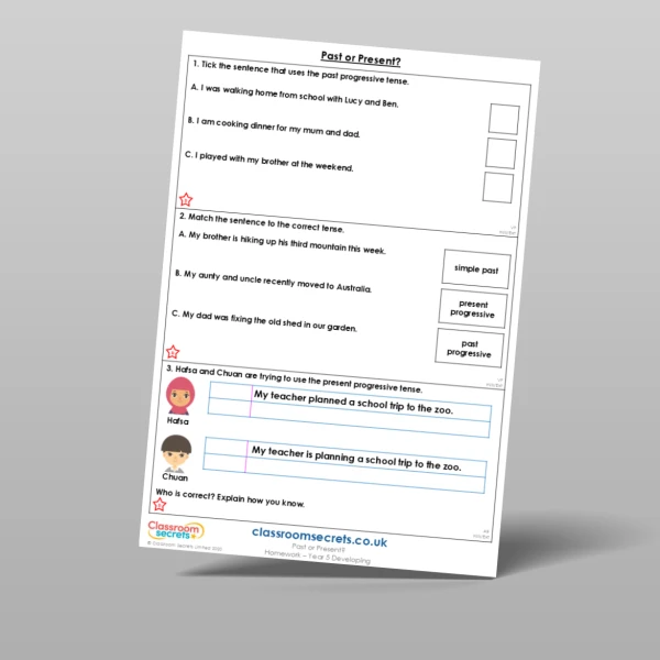 An image of the Free Past or Present? Homework Resource